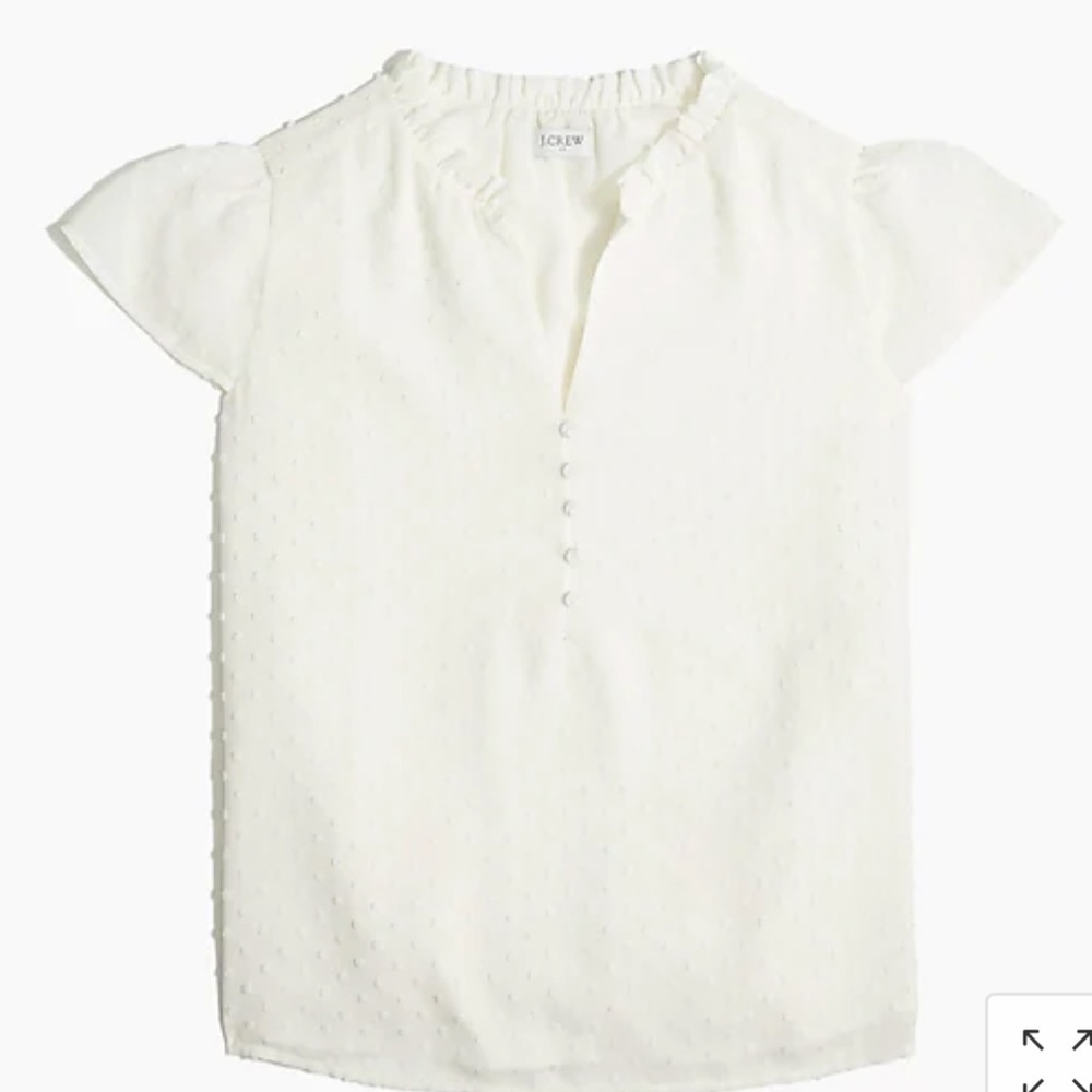 J. Crew Ruffleneck top in clipdot